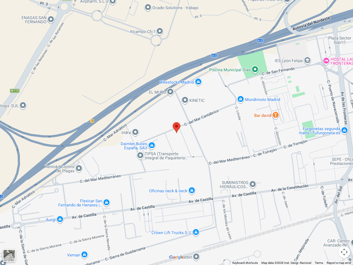 Mapa de Google Maps con la ubicacion de Lonas Cobel en San Fernando de Henares